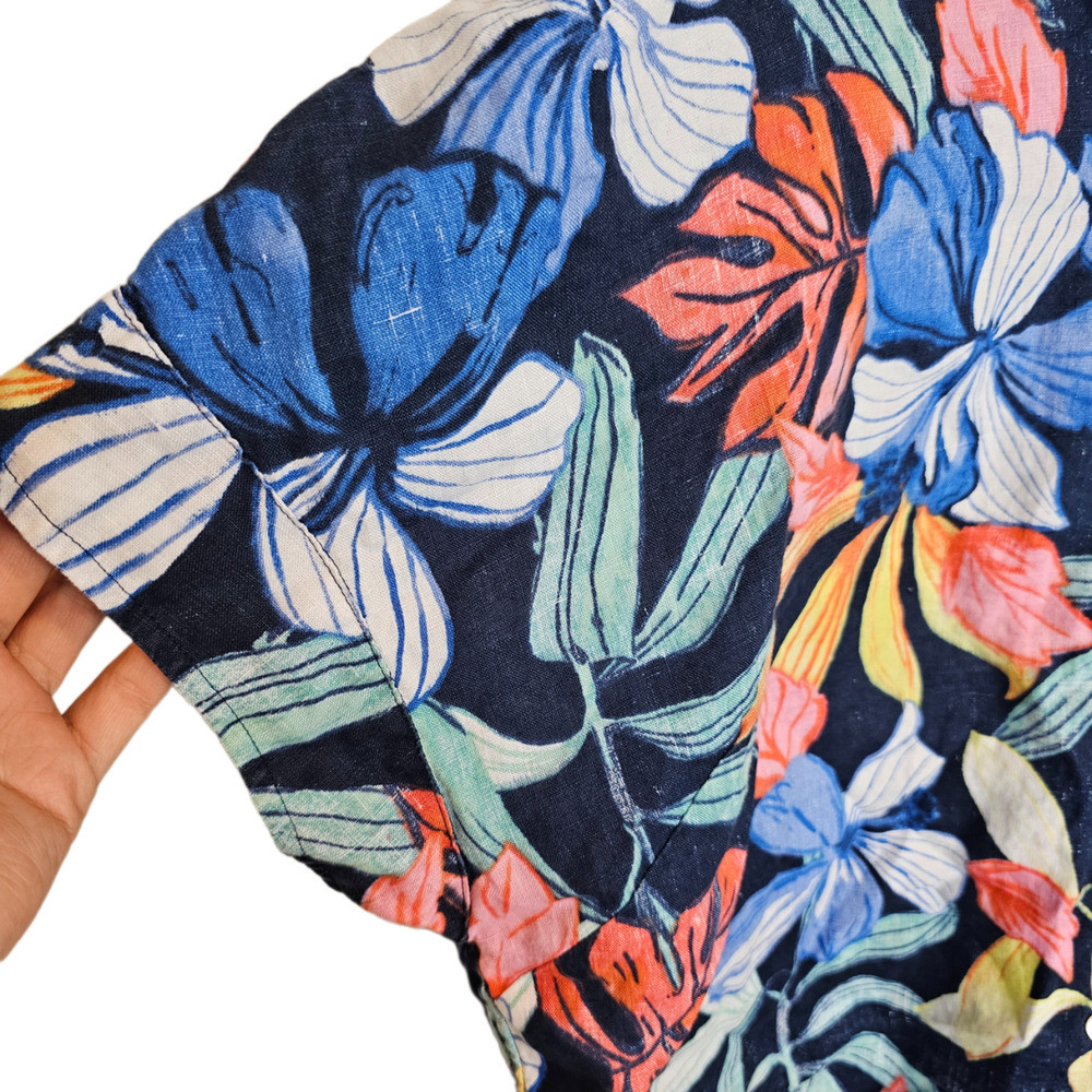 Tommy Bahama Womens Floral Linen Hawaiian Shirt Sz XL Tropical Resortwear Beach - Picture 4 of 7